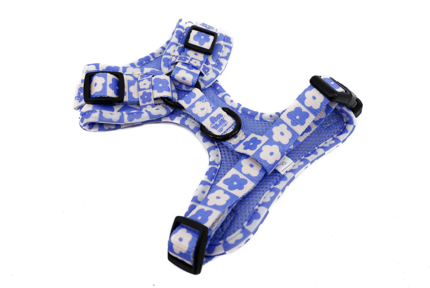 Blue Checkered Daisies: ADJUSTABLE DOG HARNESS