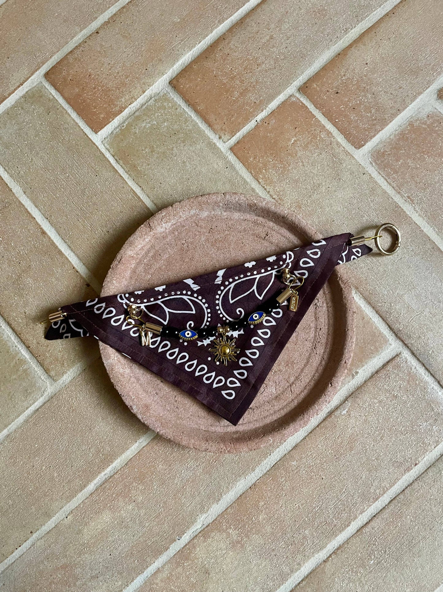 Bandana-Collier marron Cairo Rider pour chien et chat