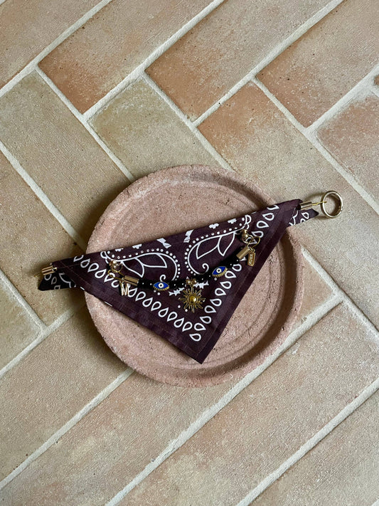 Bandana-Collier marron Cairo Rider pour chien et chat