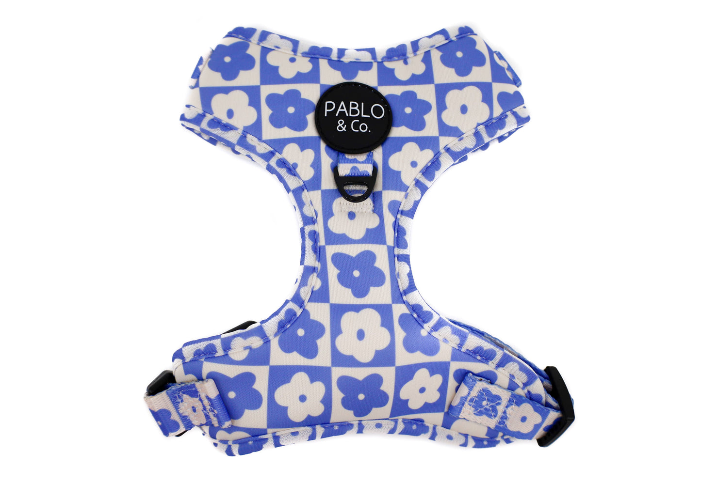 Blue Checkered Daisies: ADJUSTABLE DOG HARNESS